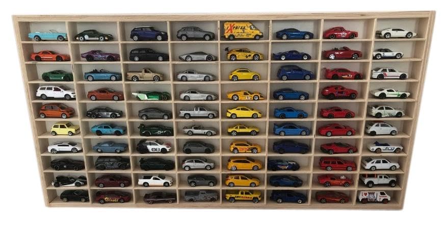 Dekoralove WOOD ORGANIZER 80X40CM for drawers compatible for Hot Wheels jewelry Wood storage compartments white shelf backs