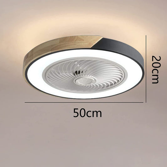Wildcat Wood Ceiling Fan with LED lighting, Invisible Fan Ceiling Light Dimmable with Remote Control, Timer Quiet Fan Lamp, Ceiling Light for Living Room Bedroom Kids Room