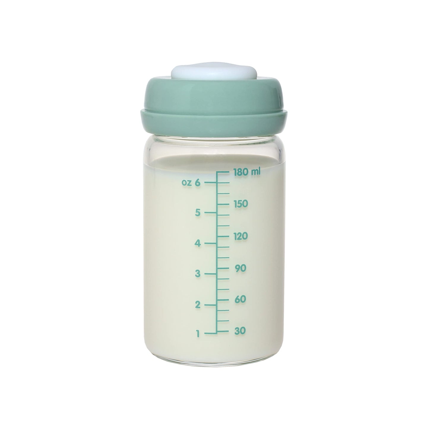 Premium glass breast milk storage bottles, 4 pieces, 180 ml, dishwasher, freezer and microwave safe (glass bottles for breast milk, 4 x 180 ml)