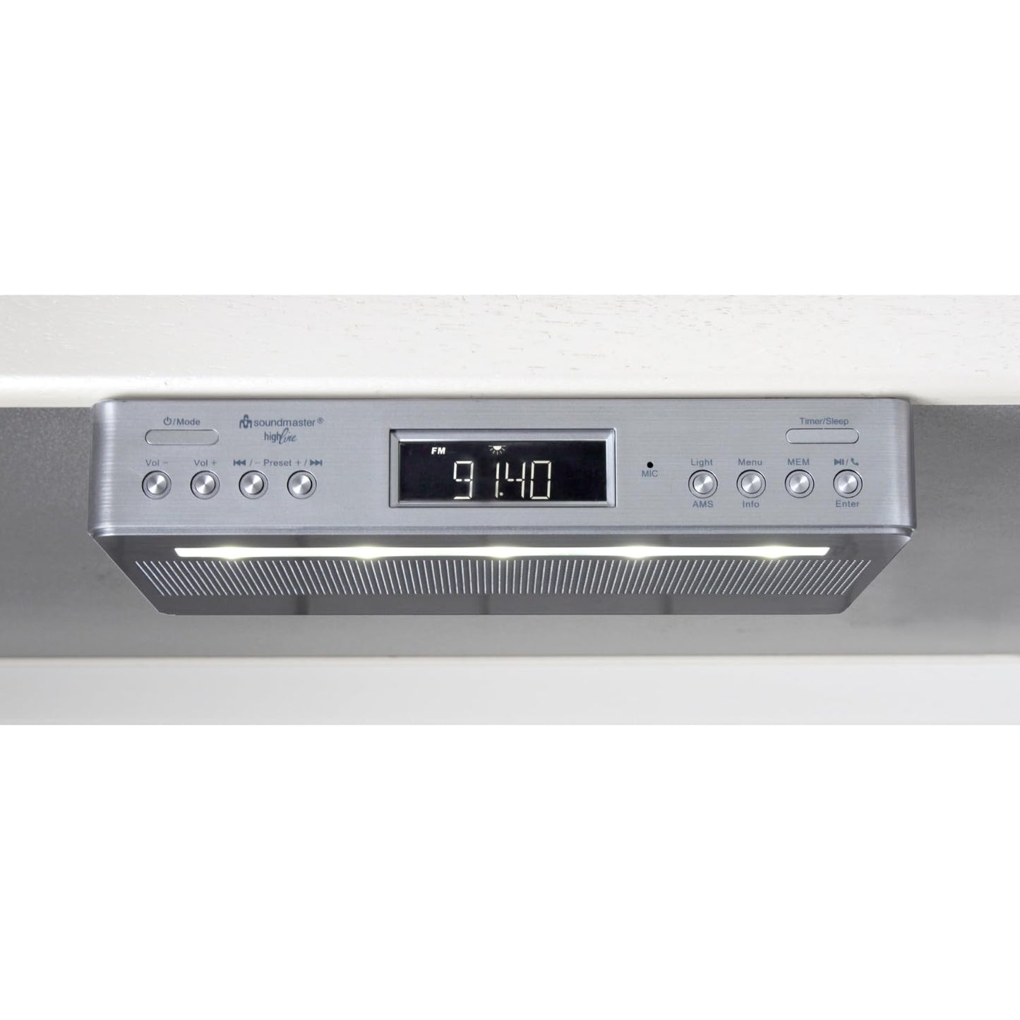 Soundmaster Highline UR2045SI kitchen radio under-cabinet radio DAB+ FM-RDS alarm clock equalizer LED Bluetooth