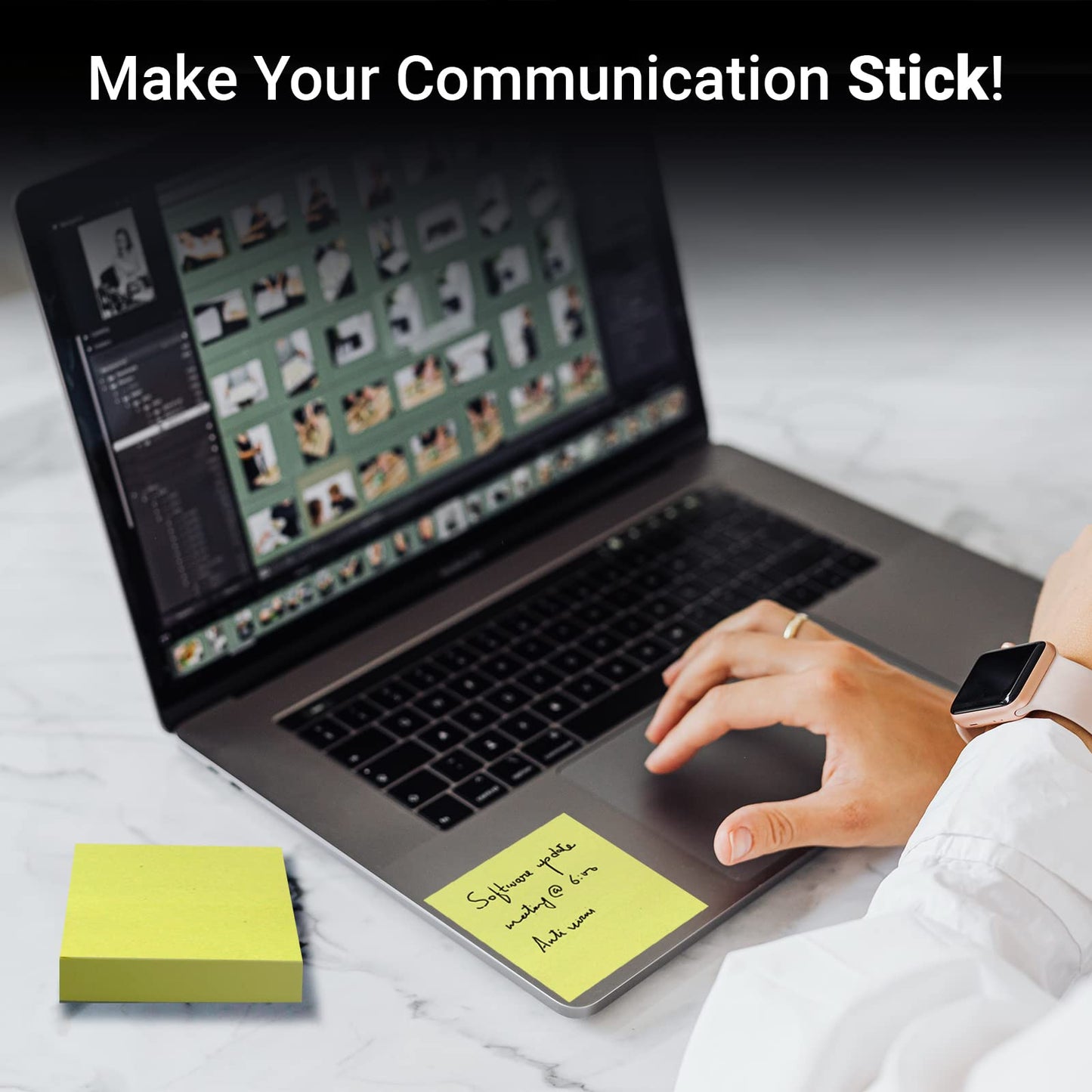 24 Blocks 76 x 127 mm Classics Yellow Sticky Notes, self-adhesive note pads Sticky Notes Office Notes, 80 sheets per pad.