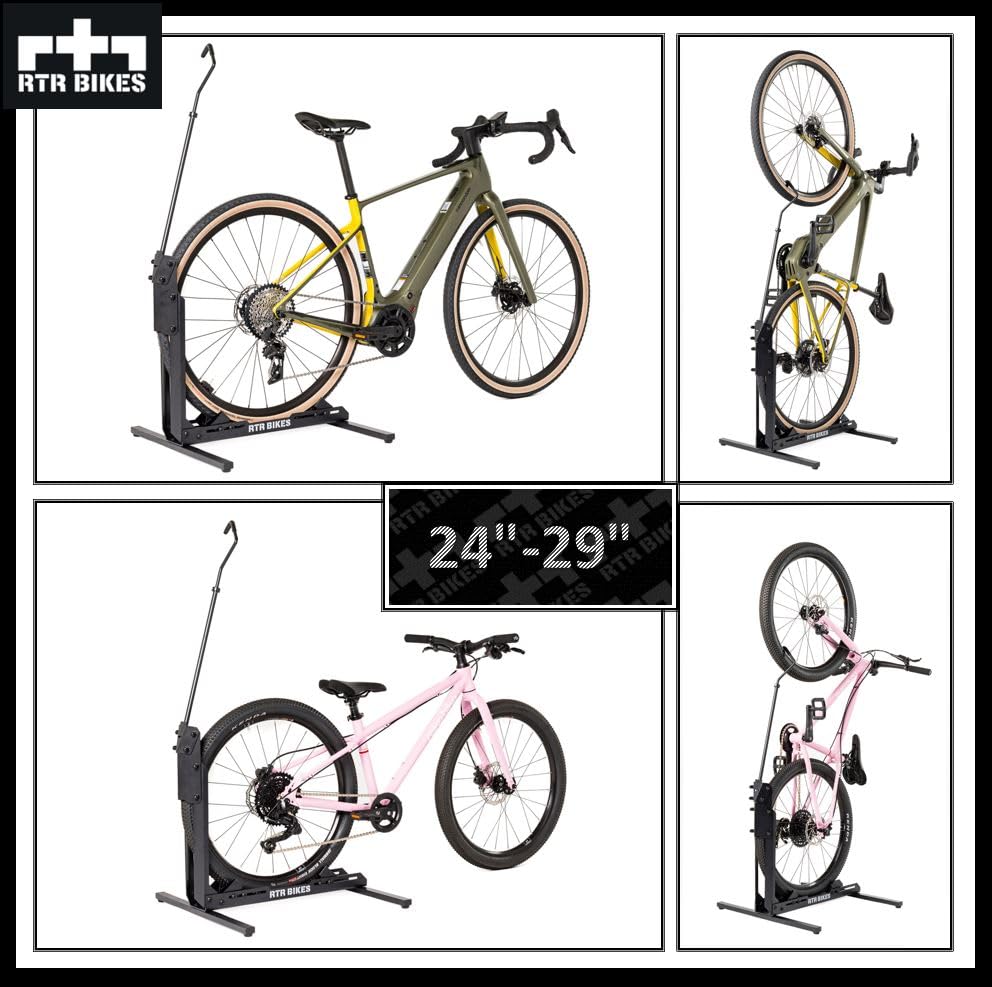 RTR BIKES Brutus UP Professional Free-standing Bike Stand - Perfect for your garage, home, or bike shop.