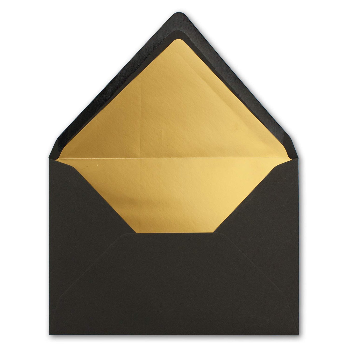 75 metallic gold lined envelopes, size DIN C5, black - 156 x 220 mm - wet adhesive with pointed flap - ColorsJoy by GUSTAV NEUSER