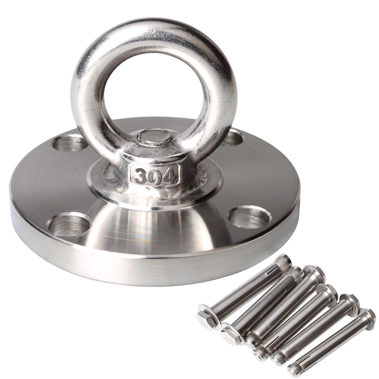 TSSS Heavy Duty Ceiling Hook, 304 Stainless Steel, up to 500kg static weight capacity. Ceiling mount for hanging chairs/hammocks/punching bags with anchor bolt.