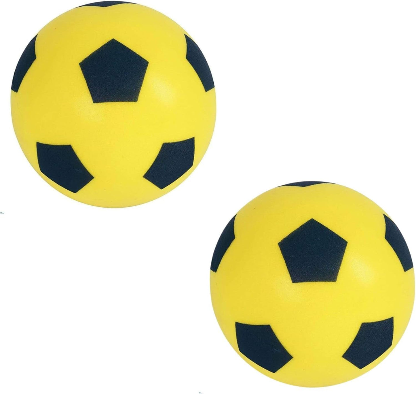 HTI Fun Sport Foam Soccer Balls | Soft, safe foam balls for indoor & outdoor | Durable, lightweight & perfect for kids & adults | Fun for all ages | 19.4 cm (2 Pack yellow)