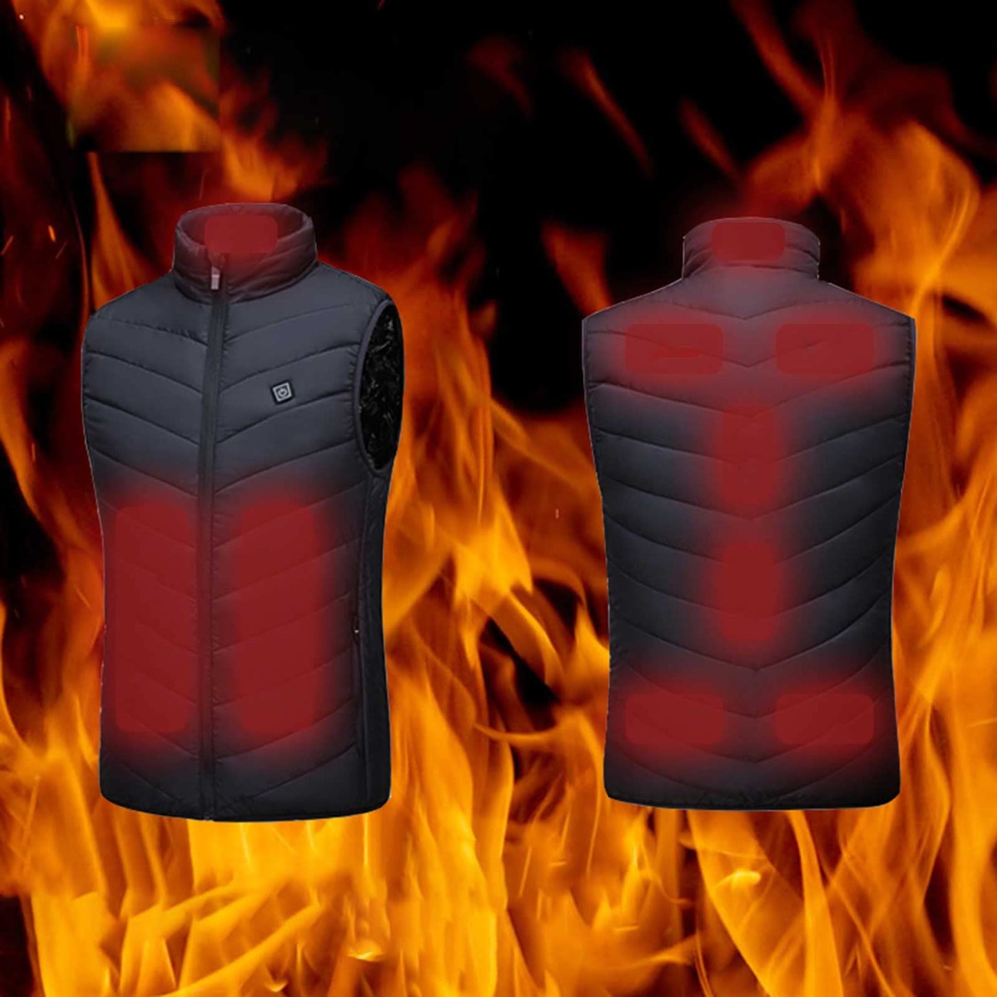 Ayhuang winter jacket men women heated vest unisex fleece vest heated jacket USB adjustable temperature heated vest 9 heating zones warm vest winter jacket outdoor