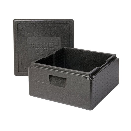 Thermo Future Box Square Thermo Box cooler, transport, warmer and insulated box with lid, 21 liter pizza box, EPP (expanded polypropylene) thermo box.