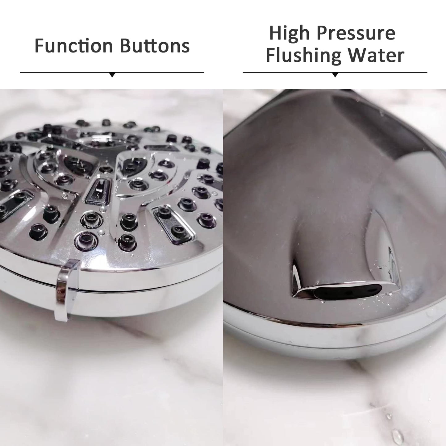 High pressure handheld shower heads with 10 functions, water-saving shower heads with anti-clogging nozzles, ideal for bathroom showers, perfect for washing tubs, tiles, walls, pets, and more.