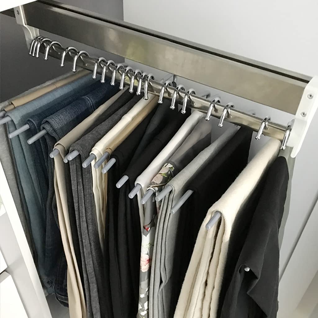 Pull-out clothes rail for pulling out the hangers, adjustable wardrobe clothes rail (700mm)
