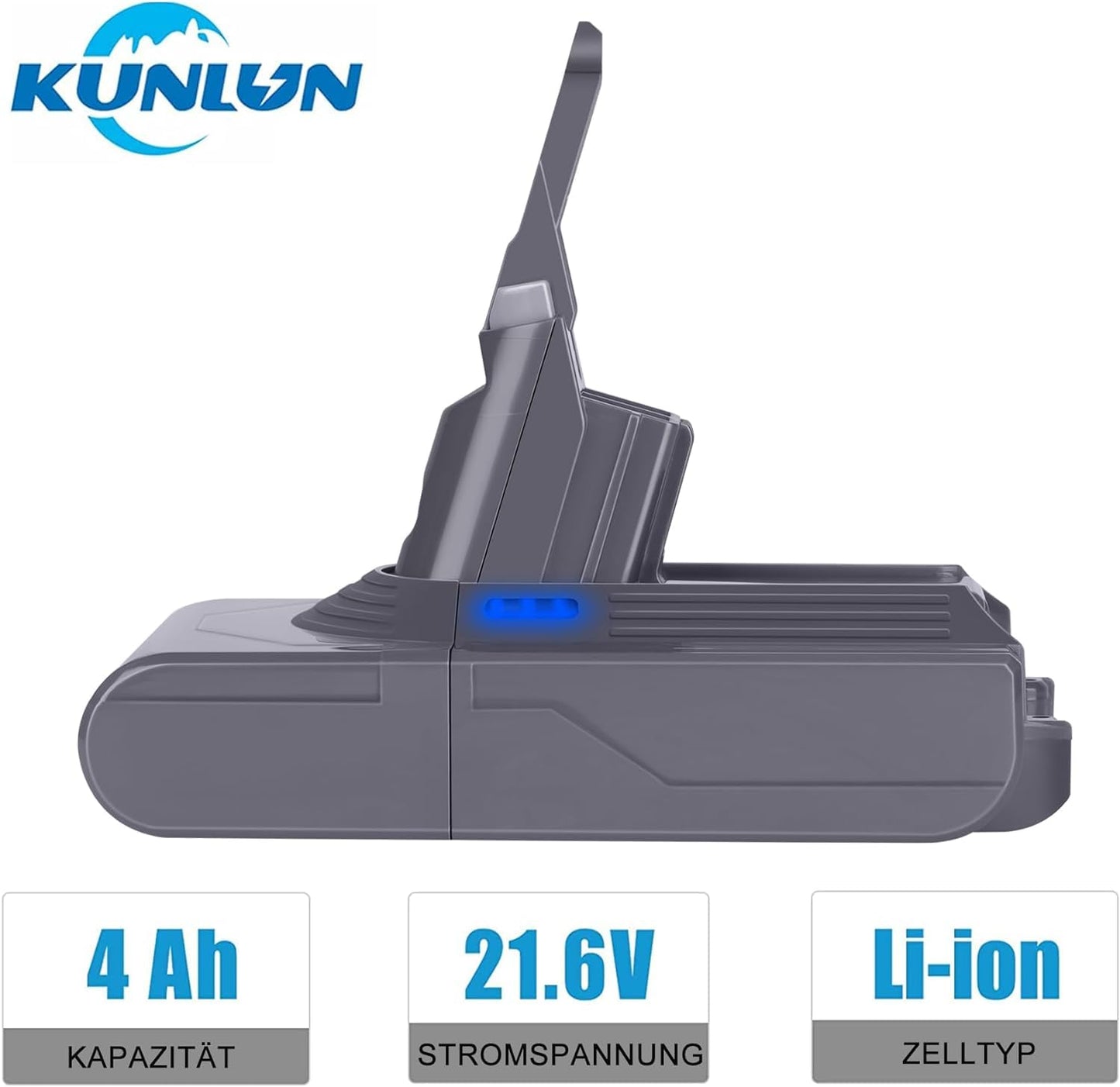 KUNLUN V8 Battery 21.6V V8 Replacement Battery for V8 SV10 Battery Li-Ion Battery for V8 Absolute/V8 Animal/V8 Fluffy V8 Motorhead V8 Slim Exclusive Cordless Handheld Vacuum Charger