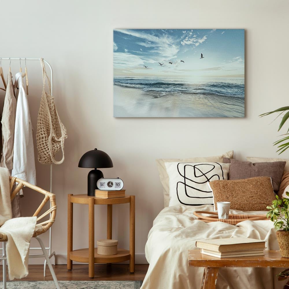 murando - Acoustic image landscape 60x40 cm 1 piece pictures acoustic foam sound insulation art acoustic panels wall panels soundproofing wall art sound absorber beach sea birds seagulls c-B-0667-b-a