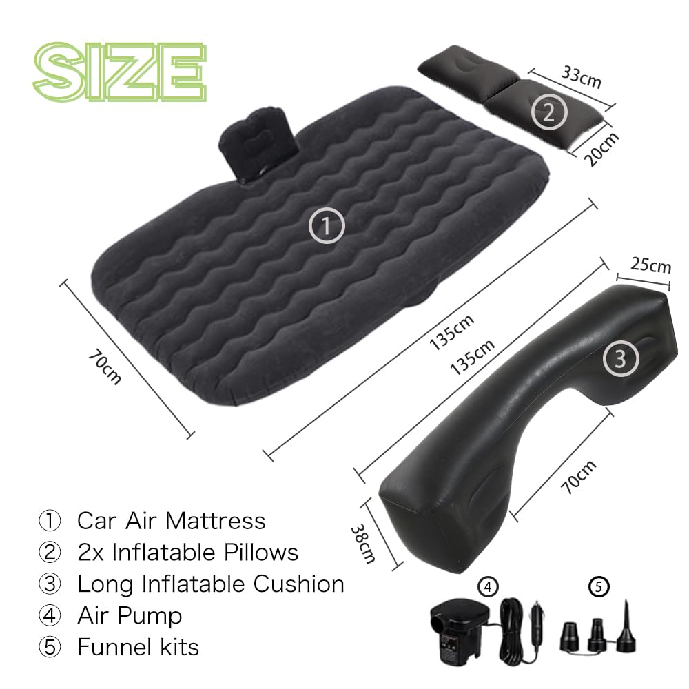 Inflatable car mattress, Rücksitz air mattress, sleep bed for camping, hiking, travel.