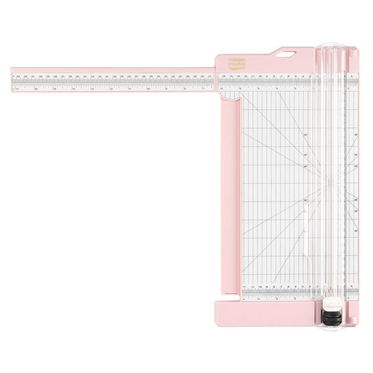 Vaessen Creative 2207-110 Paper Trimmer for cutting and scoring straight lines on A3, A4, and smaller paper sizes, Pink, for scrapbooking and card making, 15.2 x 30.5 cm