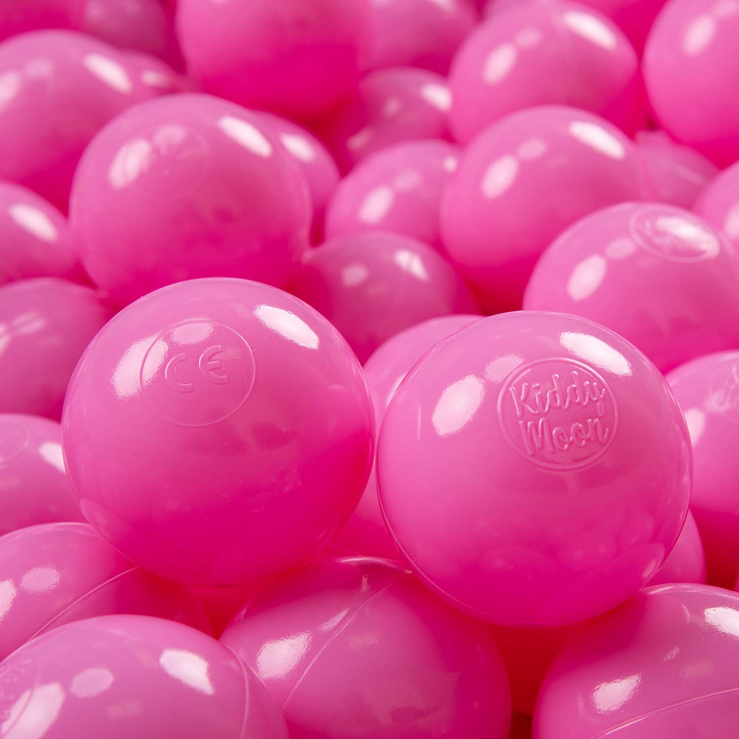 KiddyMoon 700 Ø 7Cm Kids Balls Play Balls For Ball Pit Baby Solid Color Plastic Balls Made In EU, Pink