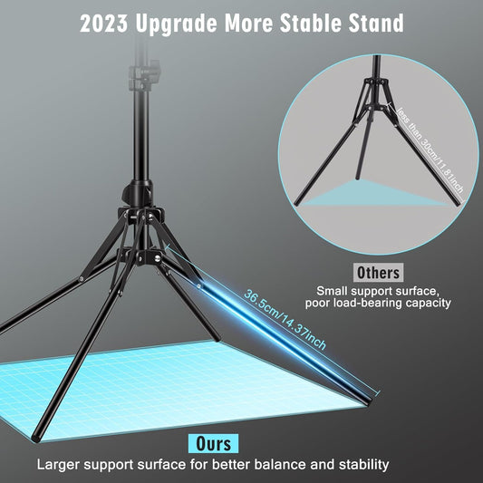 11.5 inch ring light with tripod for phone, large tripod for smartphone with ring light, selfie ring light phone tripod holder with ring light for photography, YouTube, TikTok, video, makeup.