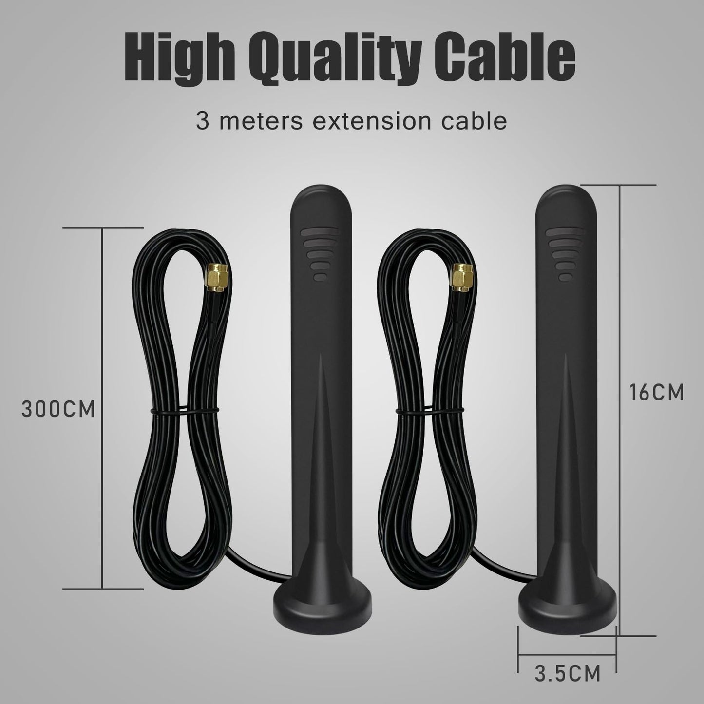 2 X 5G LTE Antenna 4G Omnidirectional Signal Booster SMA TS9 Connector 15DBI High Gain Chip External Magnetic Antenna for Indoor/Outdoor, 3G/4G/5G/GSM/GPRS Router all frequency bands Universal - 3M