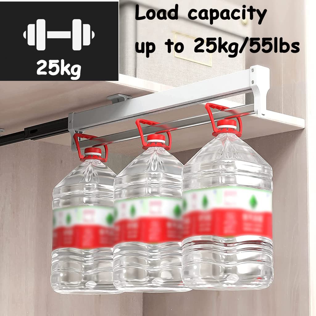 Pull-out clothes rail for pulling out the hangers Adjustable wardrobe clothes rail -500mm