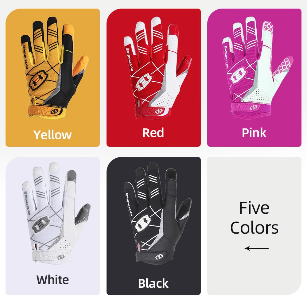 Seibertron Pro 3.0 Elite Ultra-Stick Sports Receiver Gloves American Football Gloves Youth and Adult Pink XS