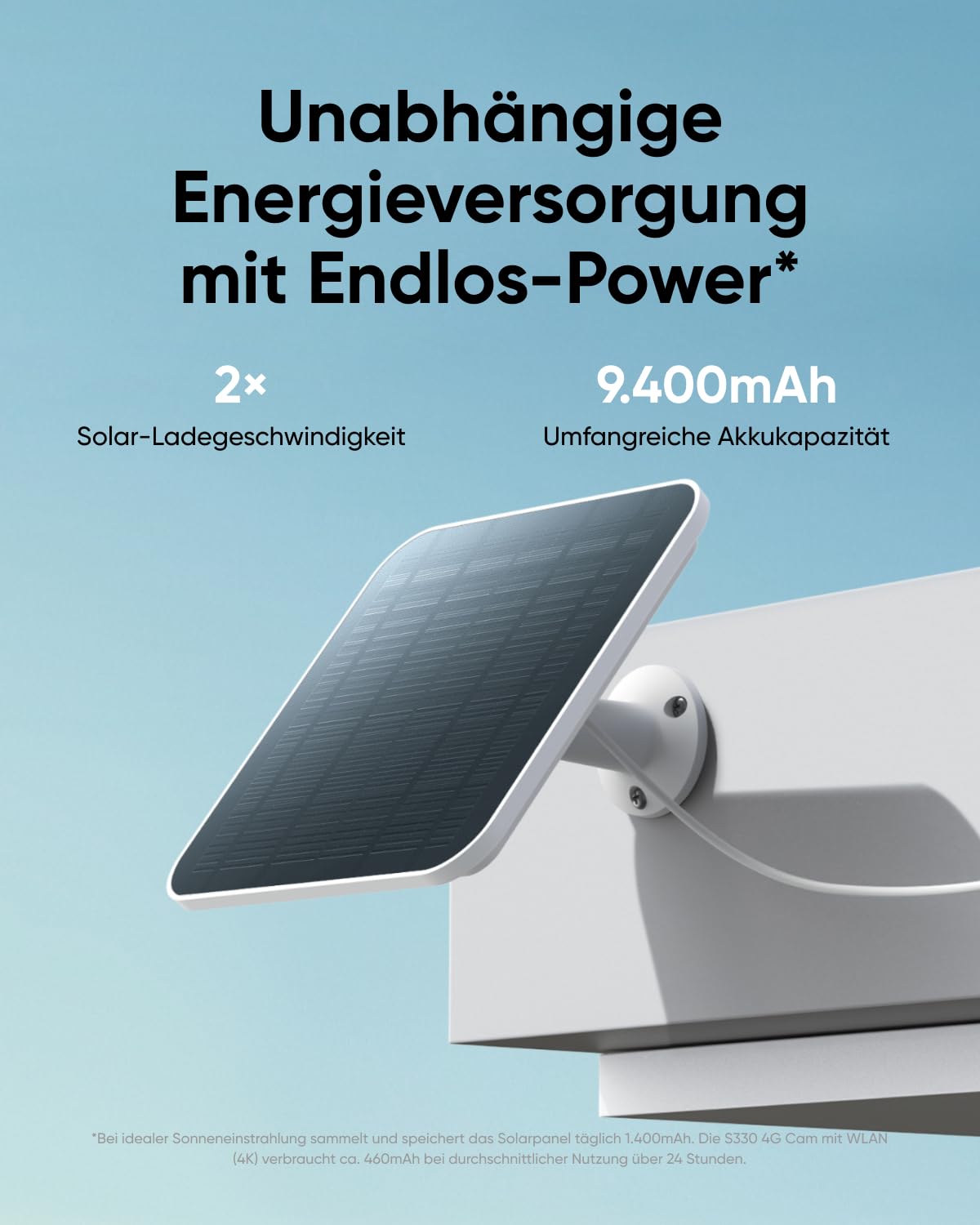 eufy 4G LTE surveillance camera with Wi-Fi, 4K UHD pan-tilt function, wireless, solar-powered with solar panel, AI-based person/vehicle tracking, includes SIM card