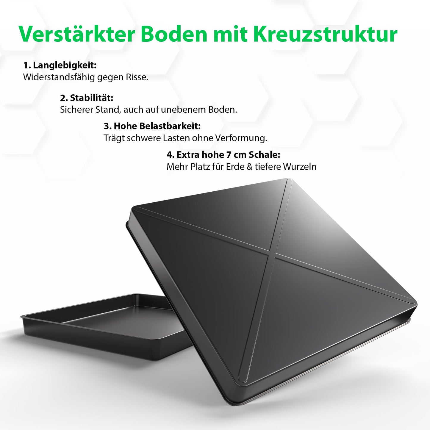 BigDean multipurpose tray 60x60x7cm is perfect as a grill grate tray, litter tray, or mortar tray - high-quality plastic tray