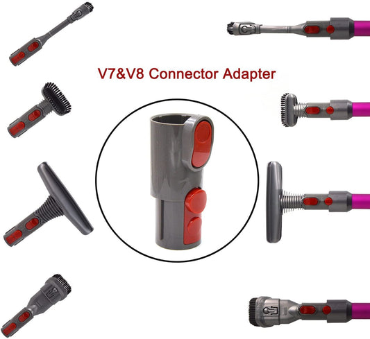 Accessory set replacement for Dyson V8 V7 V10 vacuum cleaner with replacement vacuum hose - replacement parts brush nozzle floor nozzle for Dyson V6 DC19 DC29 DC34 DC33 DC35 DC62 handheld vacuum accessory kit (6 in 1)