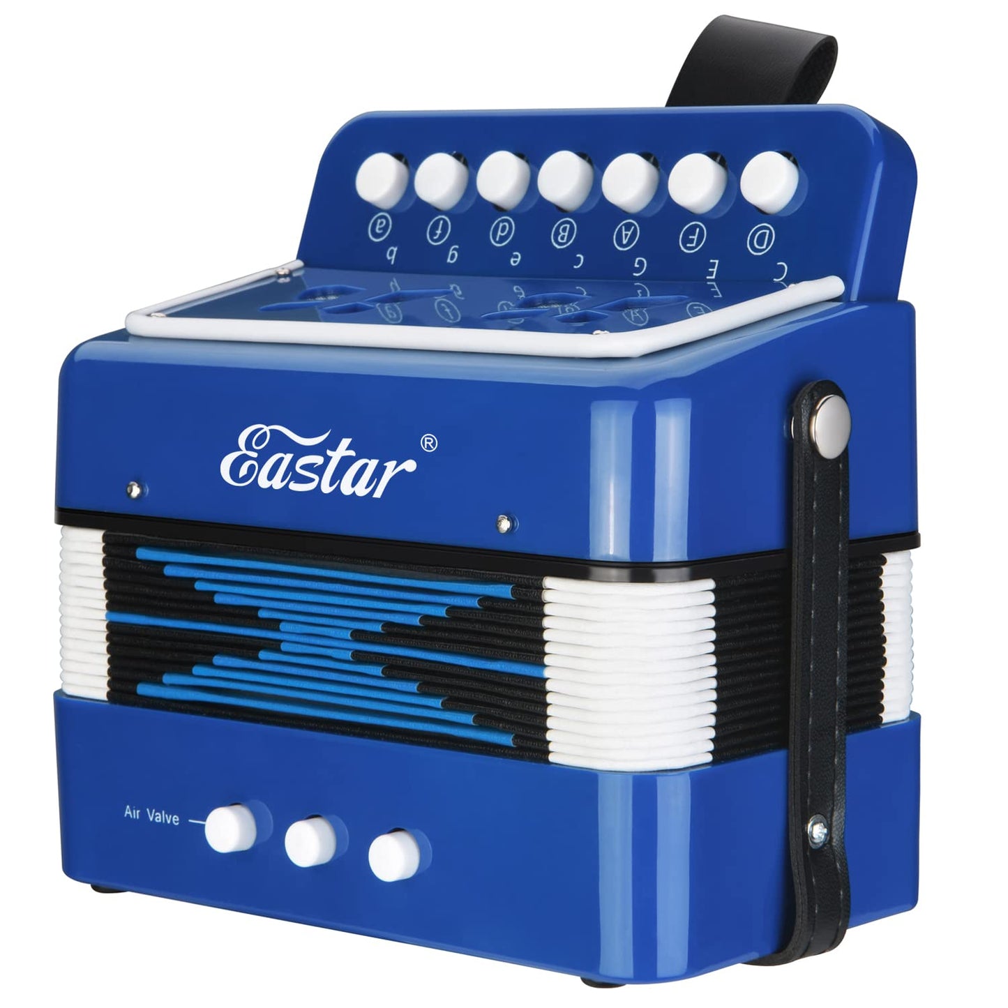 Eastar Accordion 10 Buttons Button Pedagogical Musical Instrument for Children, Fully Functional Lightweight Accordion, Selection of Gifts for Children's Day, Blue