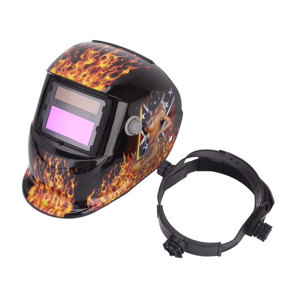 Automatic solar welding helmet with DIN9-13 variable shades and automatic darkening feature. (Sexy girl)