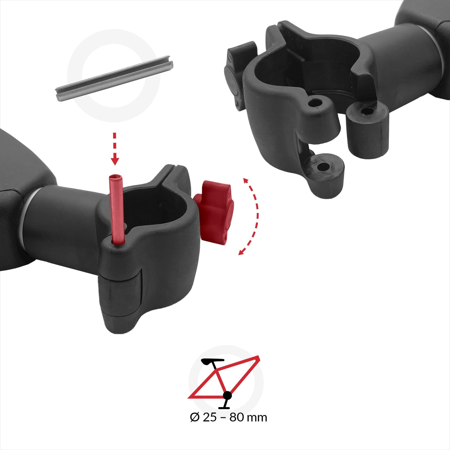 Atera 022634 replacement part spacer for Strada E-Bike carrier - aluminum, support arm for 2nd bike, frame holder length 36.5 cm