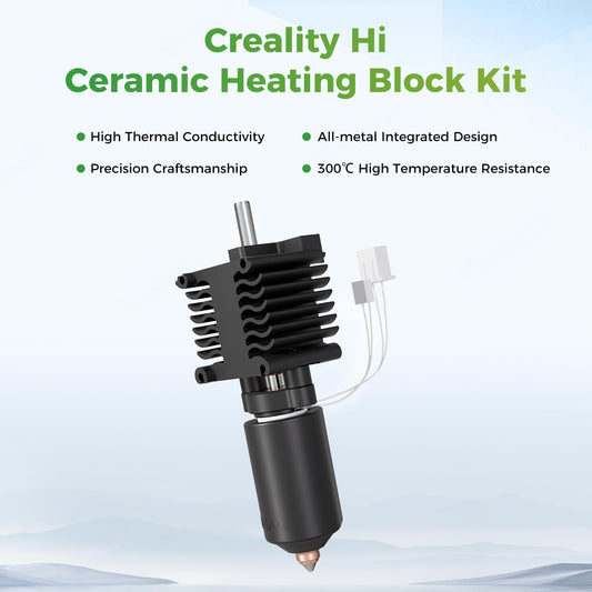 Creality Hi Combo Ceramic Heating Block Kit, official Creality Hi Hotend, upgraded Unicorn Quick-swap Nozzle 3D printer accessory, 300°C high temperature resistance, integrated all-metal design.