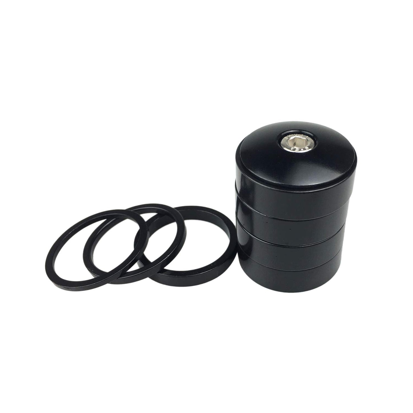PLAIN Bicycle Ahead Stem Spacer 1/8" Aluminum MTB Road Bike Spacers Headset Spacer with Ahead Cap 2/3/5/10mm (8 Pieces)