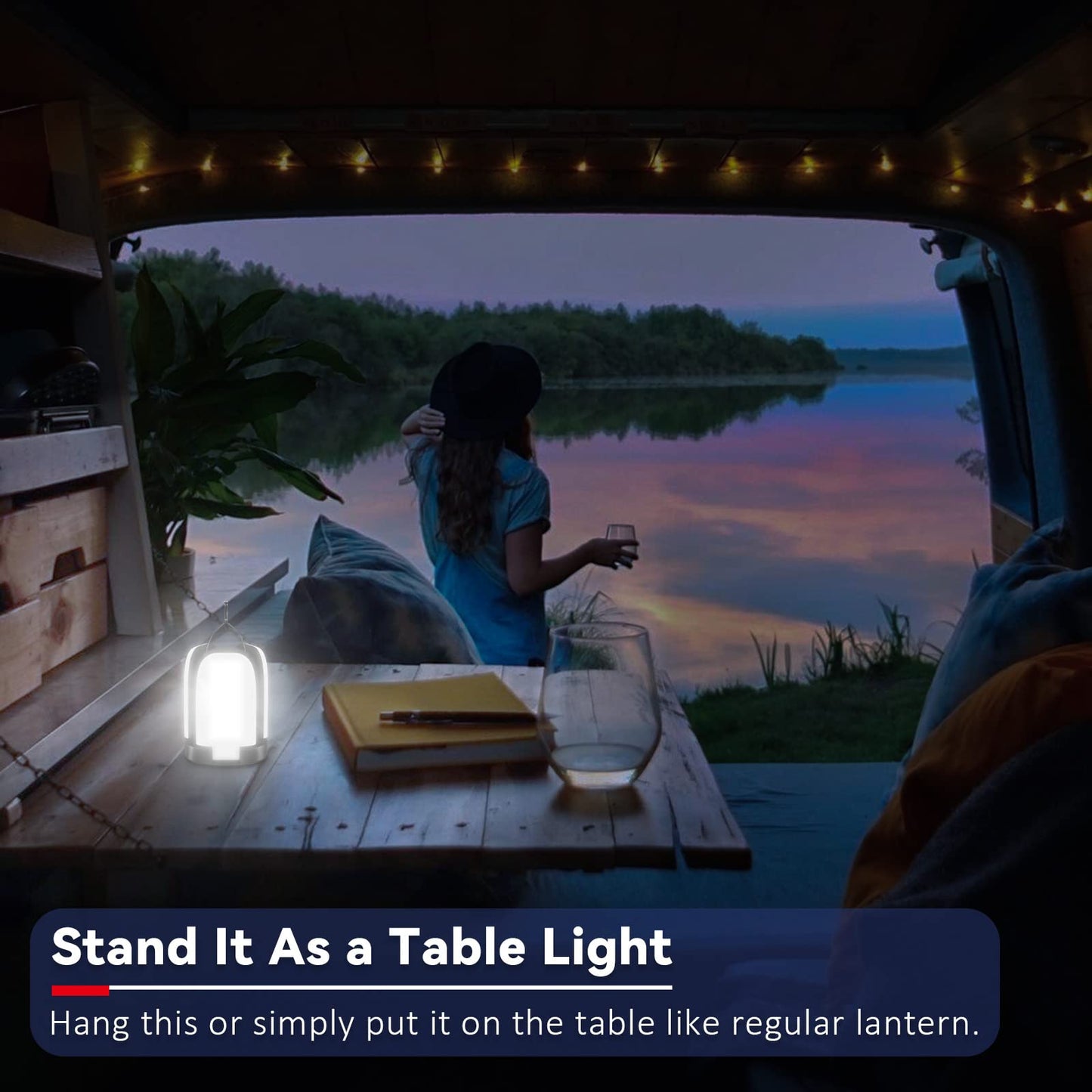 Portable camping lamp - camping equipment, LED camping lantern mini foldable, outdoor lamp for the garden, tent lamp camping light for camping, hiking, caravan, emergency light for blackout emergency