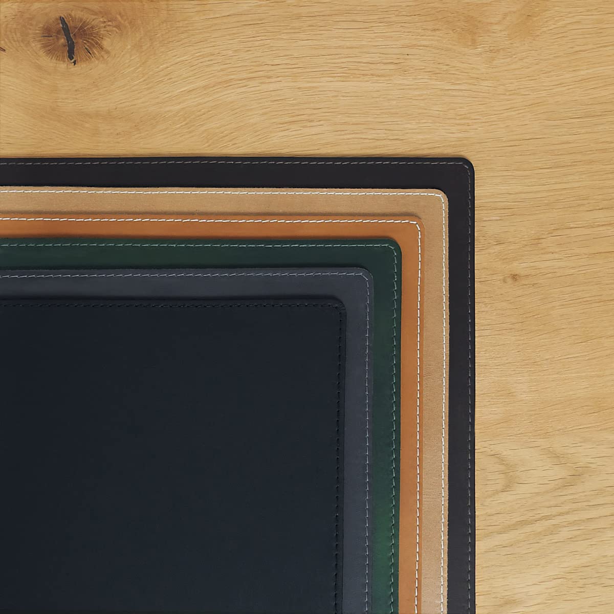 Hamosons - Large desk pad with edge protection / Angled desk pad size XL made of buffalo leather, black, model 26313.