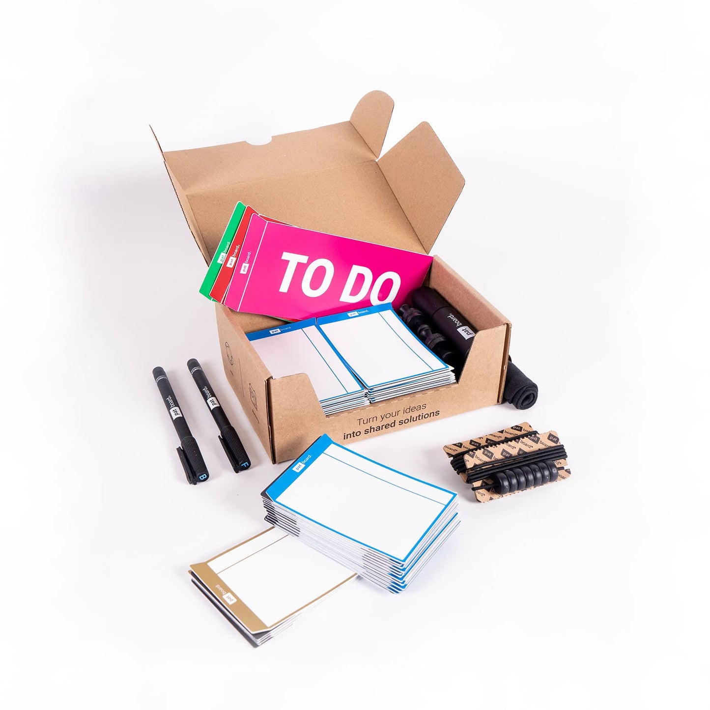 PATboard Scrum Board and Kanban Board Basic Toolset - Magnetic cards for agile project management - Basic to-do board for Scrum and Kanban teamwork.