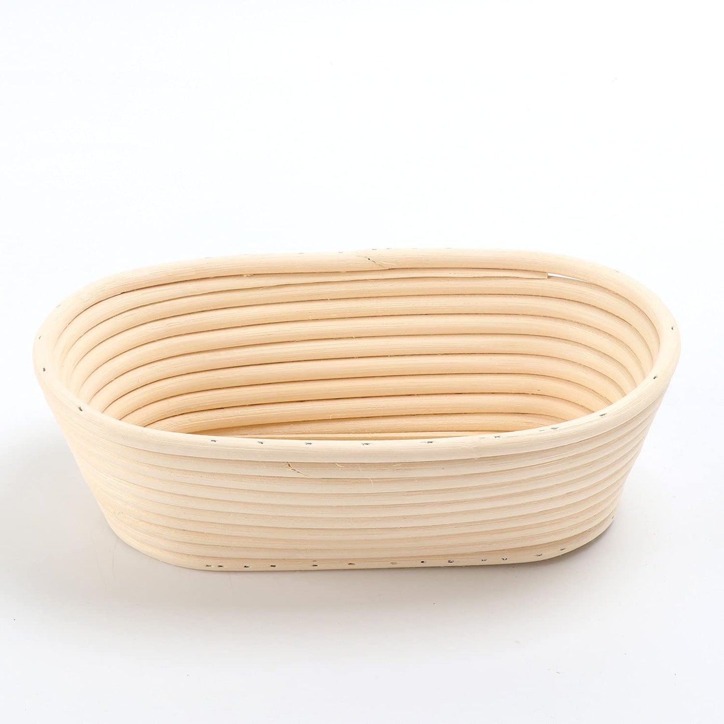 2 pieces of oval natural rattan bread baskets Banneton for bread dough, pizza, and pastries 24.5 cm