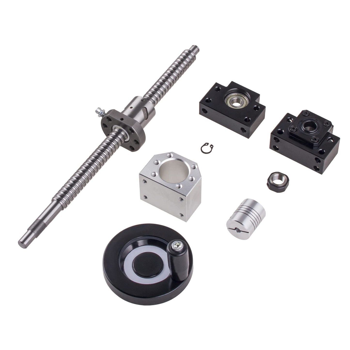 CNCYEAH Linear guide 2 set SBR16-1200 MM linear guide rails and 1 set ball screw SFU1605-1200 MM with manual handwheel BK12/BF12 CNC rail set guide rail for 3D printers CNC