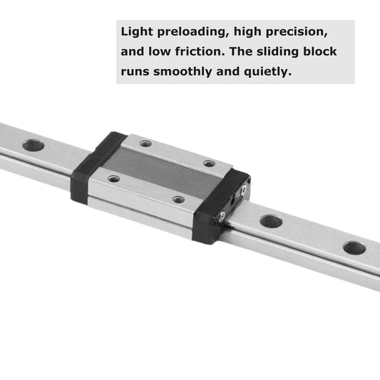 KGTCN MGN12 600mm length miniature bearing steel linear guide rail with 1 piece MGN12H linear slide block, for 3D printer X Y Z axis and CNC machine.