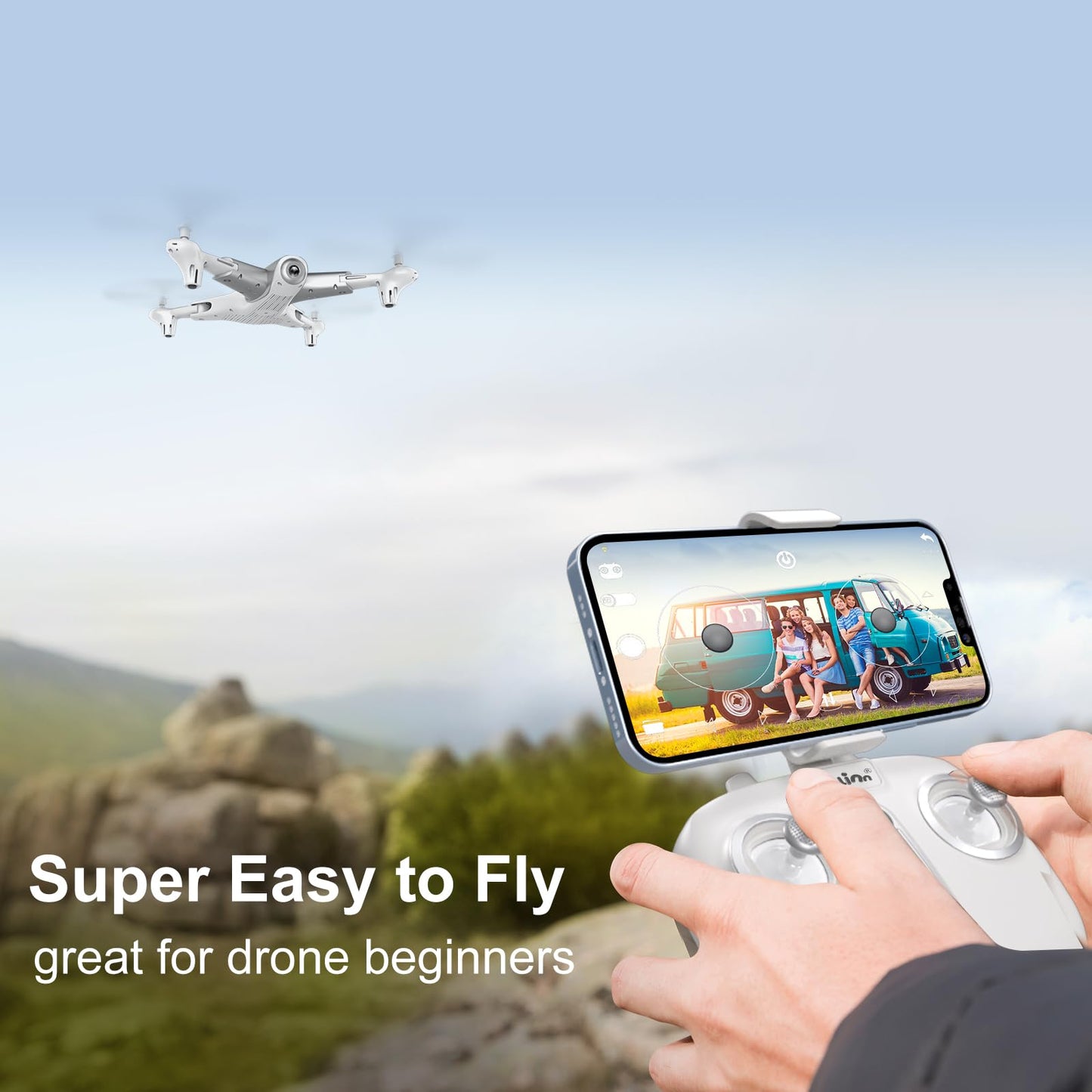 Loolinn | Drone with Optical Flow Positioning Technology - 40 minutes of long flight time/Very stable flight - Quadcopter drones with HD camera for children as a gift