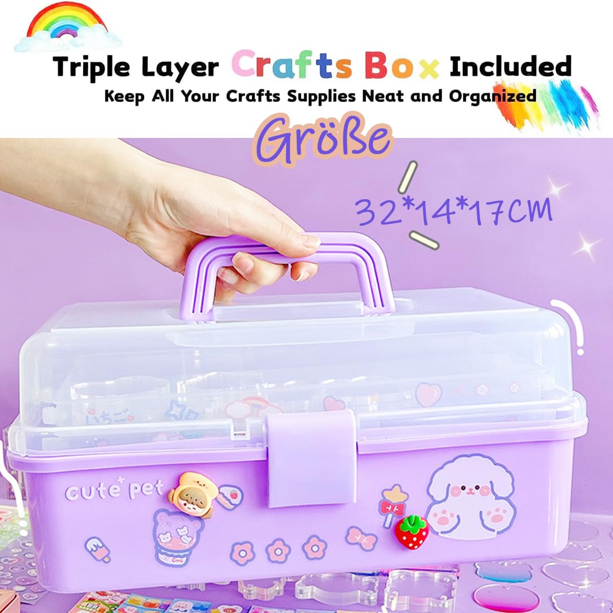 Drookaen Craft Kit for Kids, 3000+pcs DIY Craft Set for Kids, Craft Supplies Crafting Materials Scrapbooking, Christmas Gifts