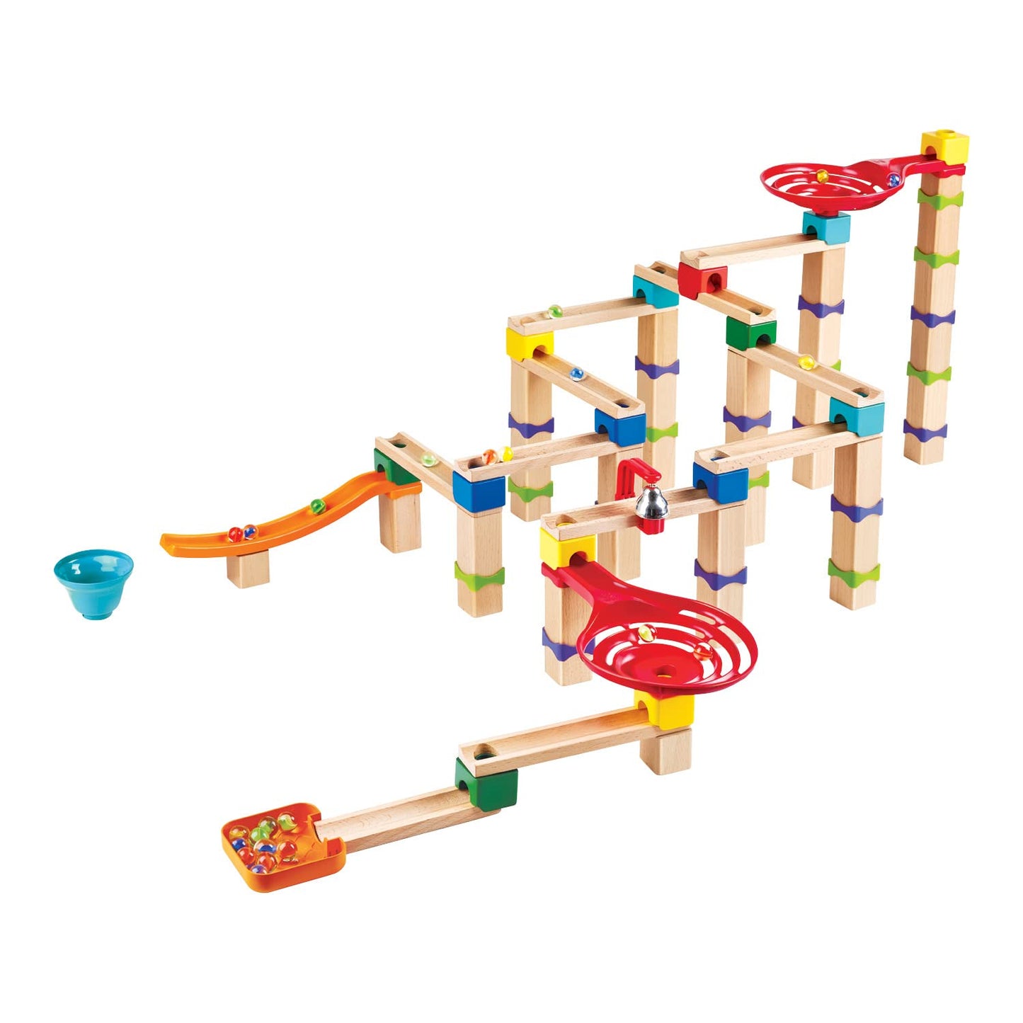 Hape Marble Run, construction toy made of FSC wood, ball track for ages 3 and up, $110.