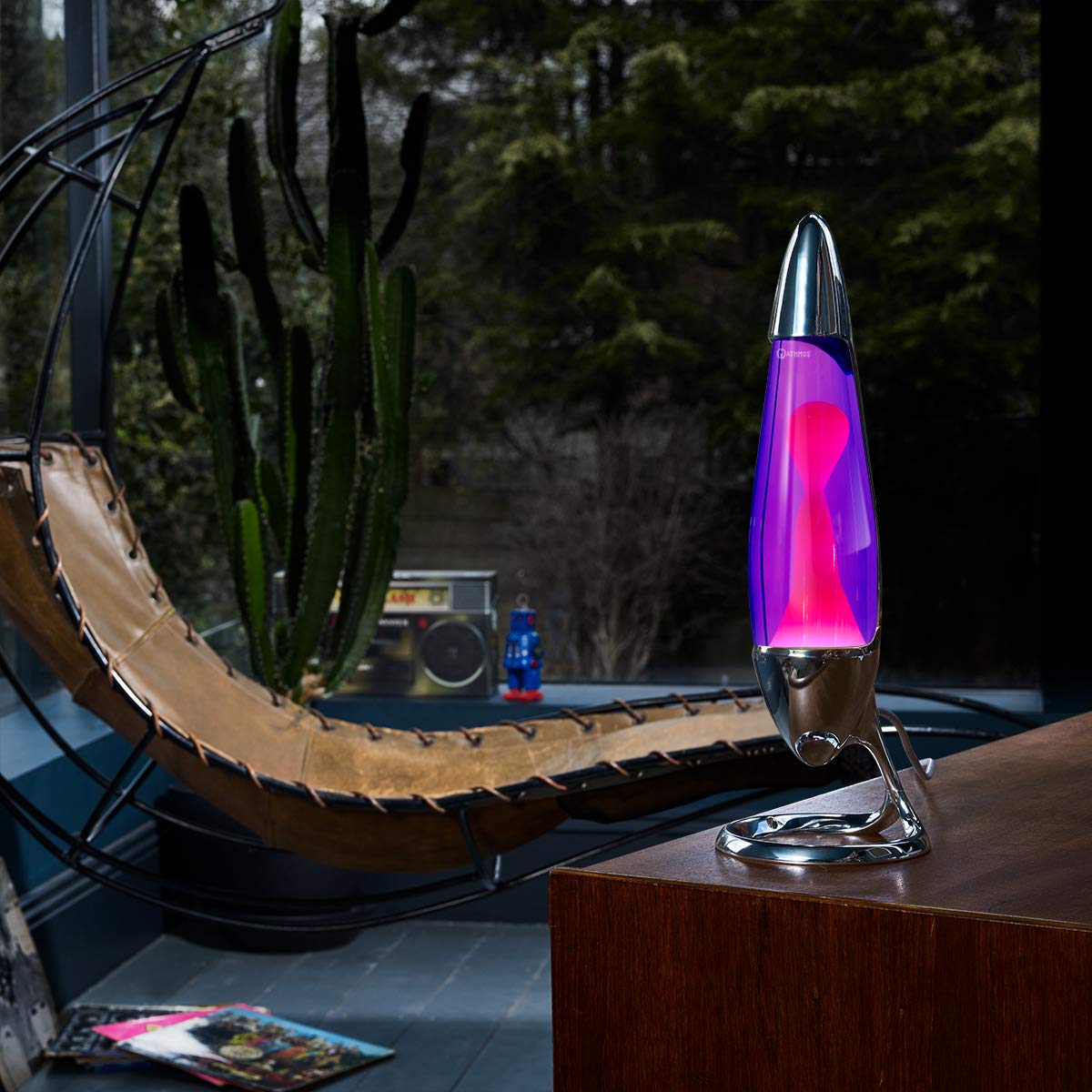 Mathmos Neo lava lamp for kids and adults (Chrome - Purple/Pink)