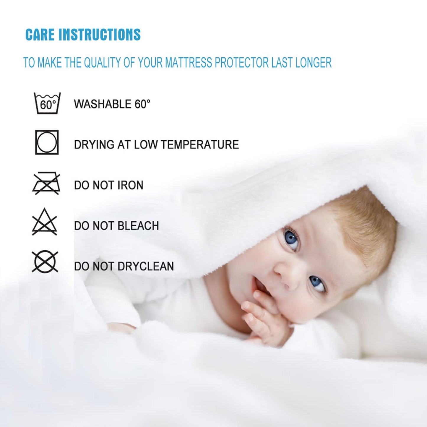 Bedecor Mattress Protector Waterproof Waterproof Mattress Pad Cotton 135x190 cm