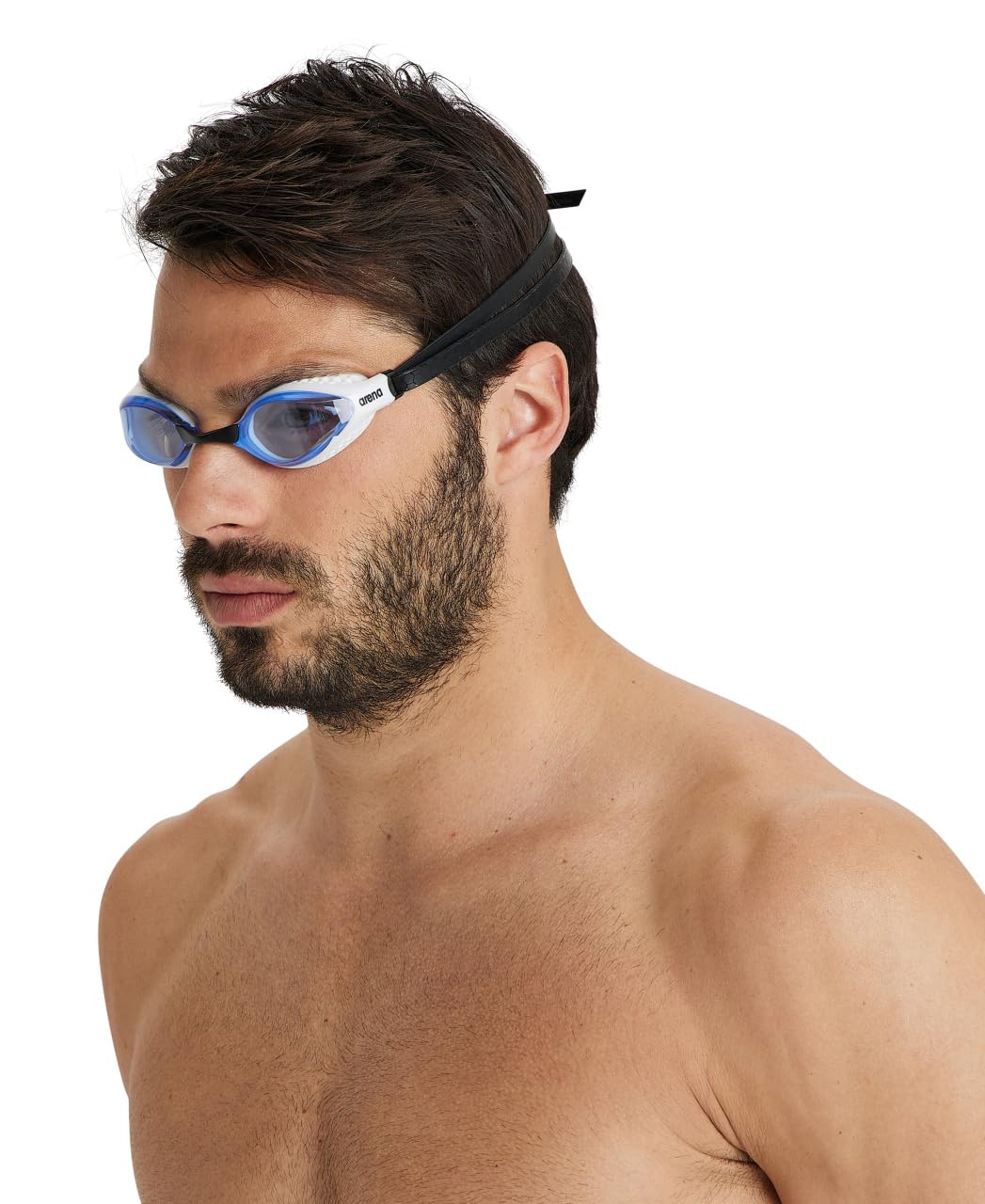 ARENA Air-Speed Adult Swim Goggles with Wide Lenses, UV Protection, 3 Interchangeable Nose Bridges, Air Seals Seals, Anti-Fog Coated Lenses.