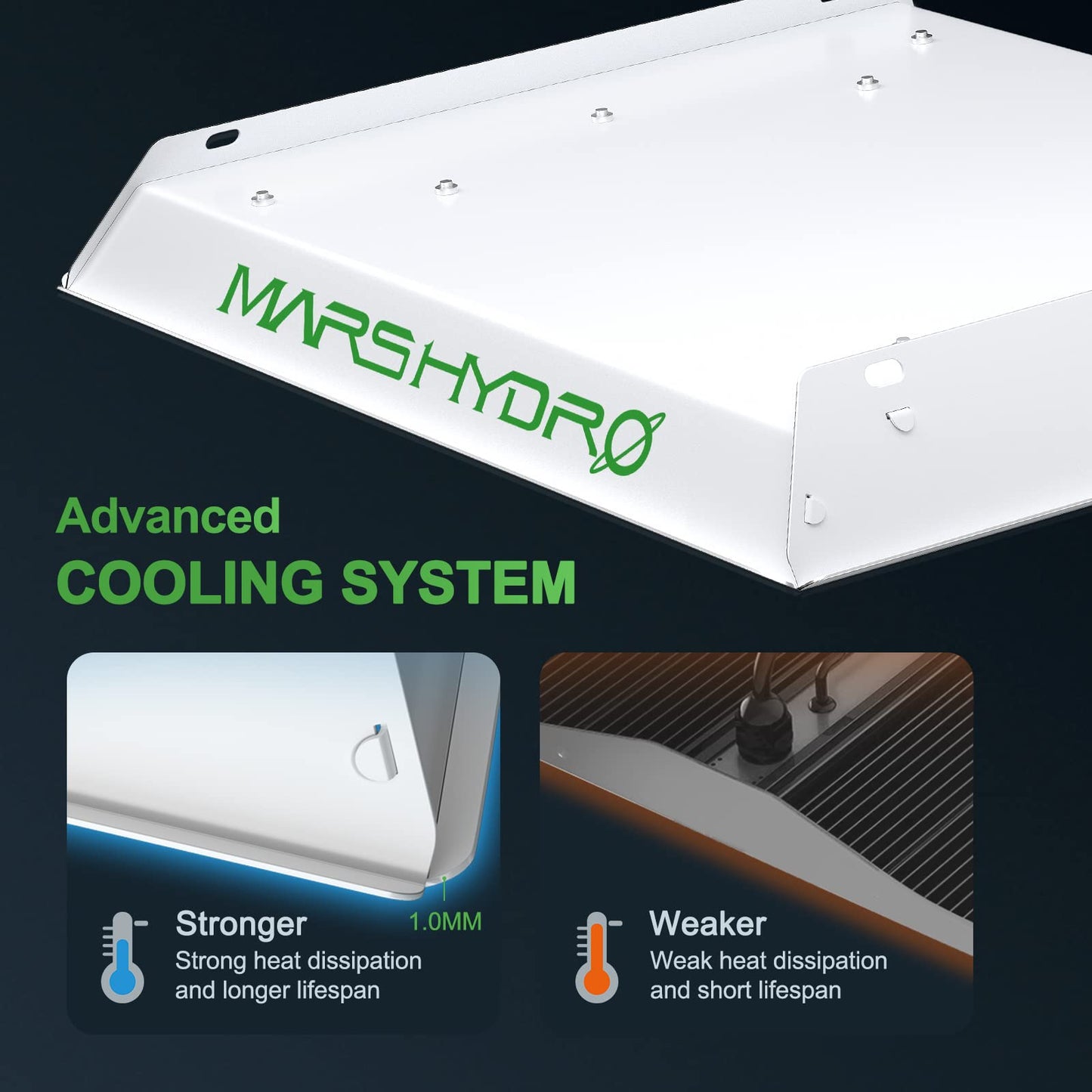 Mars Hydro TS600 LED Grow Light full spectrum UV IR plant lamp for indoor plants seeds bud vegetable flower for 45x45cm, 60x60cm grow tent.