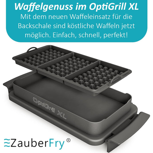 Waffle insert compatible with Tefal OptiGrill XL, 4in1 XL, 2in1 XL, Elite XL, Plus + XL, Elite Plus XL, Silicone baking tray insert, Belgian waffles, waffle, accessory
