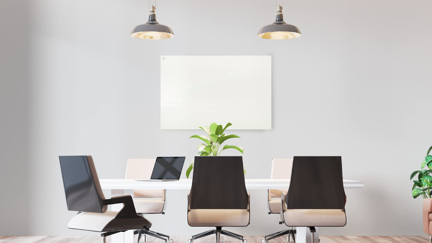 ALLboards Glassboard Magnetic White 100x80cm, Frameless, Glass Writing Board, Magnetic Board, Tempered Glass