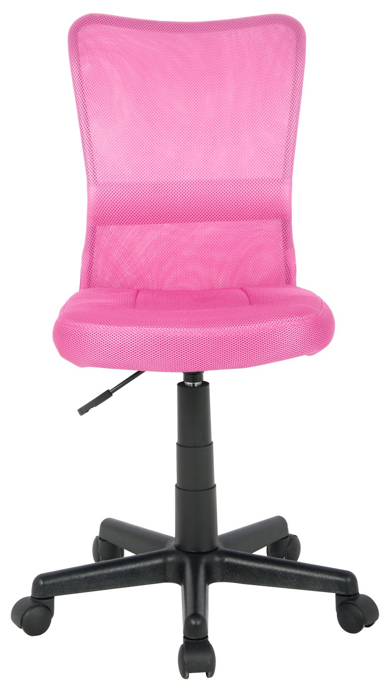 SixBros. Office chair, desk chair, swivel chair for the office or children's room, infinitely height adjustable, fabric desk chair for children, pink, H-298F/1412
