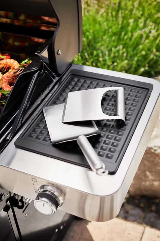 RÖSLE Plancha-Spatula wide, high-quality grill spatula with rounded corners for turning meat and vegetables, stainless steel 18/10, dishwasher safe, silver-colored