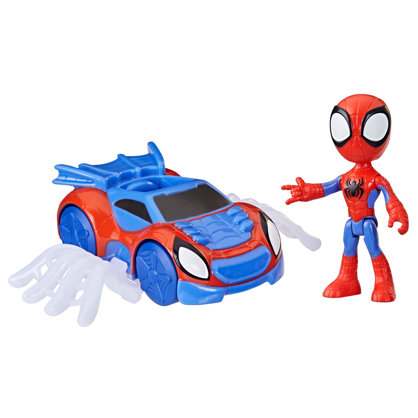 Spidey and his Amazing Friends Marvel Spidey Web-Flitzer Set, Spidey action figure with vehicle and accessory, toy, red
