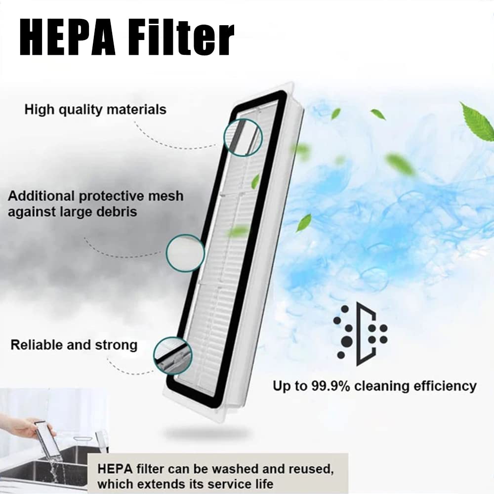 Accessory set for Dreame Bot Z10 Pro L10 Plus vacuum cleaner, 20-piece set, 2 detachable main brushes, 4 Hepa filters, 4 side brushes, 4 mop cloths, 4 dust bags, 2 cleaning brushes