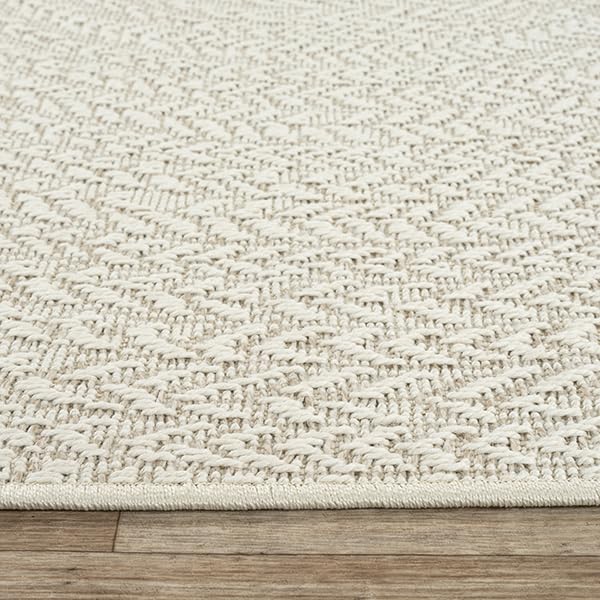 The carpet Kansas - durable indoor and outdoor rug in natural jute look, weatherproof, suitable for terrace and garden, cream, approx. 80 x 250 cm.